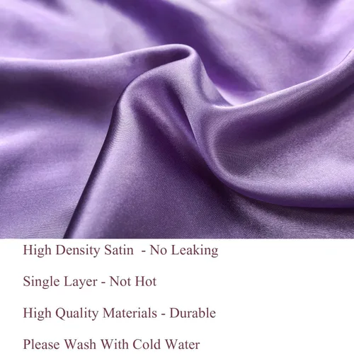 Vista 7 de Gorro de Seda y Satén para el Cabello: 2 piezas, 43 cm de Diámetro, Gorros Satinados Extra Grandes Jumbo para Dormir (Beige y Morado Claro)