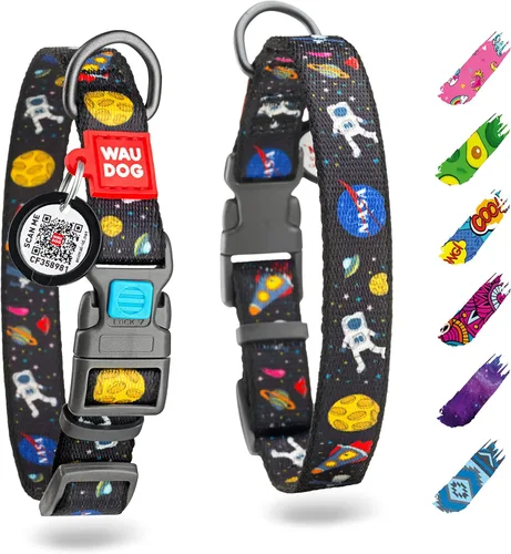 Vista 40 de WAUDOG Collar de nailon para perros – Collar ajustable para perros grandes, pequeños y medianos – Collares de cachorros para perros de razas grandes