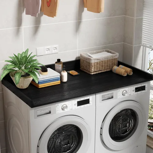 Vista 2 de Encimera de lavadora y secadora, encimera de lavadora y secadora, encimera de lavadora y secadora de madera maciza, encimera de lavandería de 54