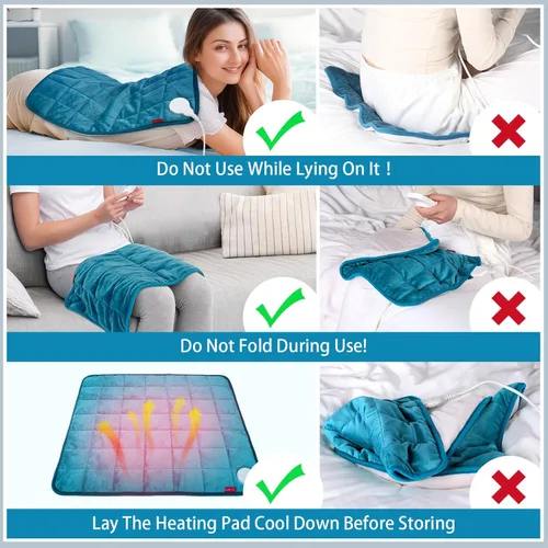 Vista 9 de Comfytemp Almohadilla térmica con peso para espalda y período, almohadilla térmica eléctrica extra grande de 20 x 24 pulgadas, regalos de cumpleaños