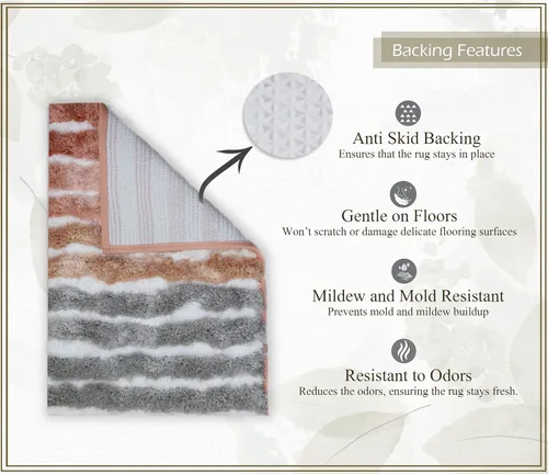 Vista 4 de Funda de microfibra suave para tapa de inodoro, lavable a máquina, 18 x 18 pulgadas, parte trasera de goma, se adapta a la mayoría de tapas