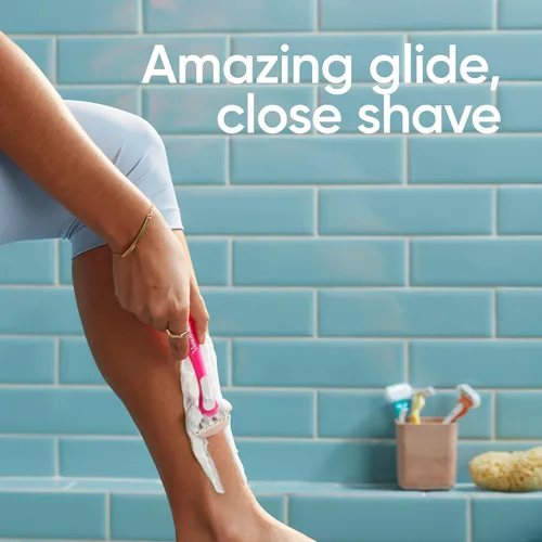 Vista 2 de Gillette Venus ComfortGlide - Maquinillas de afeitar desechables para mujer, 2 unidades, con barras de humedad perfumadas de té blanco para un