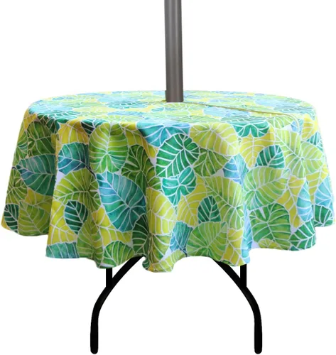 Vista 61 de EHouseHome Mantel redondo de 60 pulgadas para exteriores e interiores con agujero para sombrilla y cremallera, paños de patio impermeables