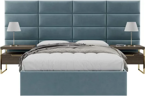 Vista 129 de Vänt - Paneles tapizados de cabecera para montar en la pared, diseño Elizabeth, 120 x 46 pulgadas, configuración de 16 paneles individuales