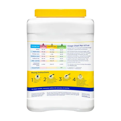 Vista 2 de Thick-It Espesante original para alimentos y bebidas, polvo sin sabor para disfagia (IDDSI), ayuda digerible para tragar, fácil de mezclar