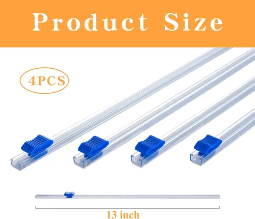 Vista 2 de Cortador deslizante de envoltura de plástico – 4 varillas autoadhesivas para rollo de 12 pulgadas de rollo de plástico deslizante para papel