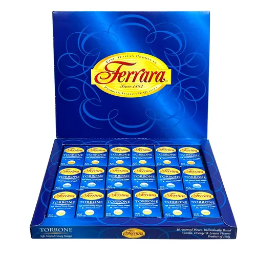 Vista 6 de Ferrara - Torrone italiano 18 piezas (caramelo de turrón de miel de almendra), (paquete de 2)- Cajas de 7.62 onzas