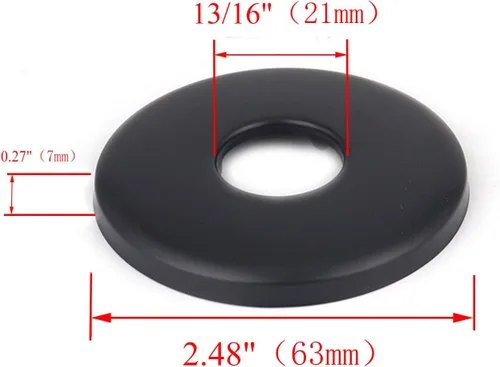 Vista 3 de Brida para brazo de ducha, 4 unidades, color negro mate, 2.5 pulgadas, diámetro exterior, de acero inoxidable, cubierta de brida para la mayoría