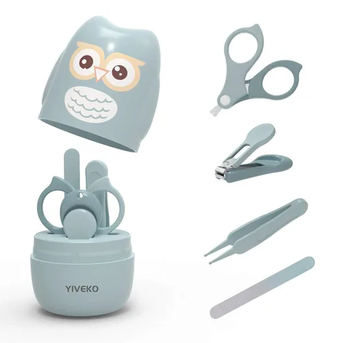 Vista 12 de Kit de uñas de bebé, juego de cuidado de uñas 4 en 1 con estuche lindo, cortaúñas para bebé, tijeras, lima de uñas y pinzas, kit de manicura