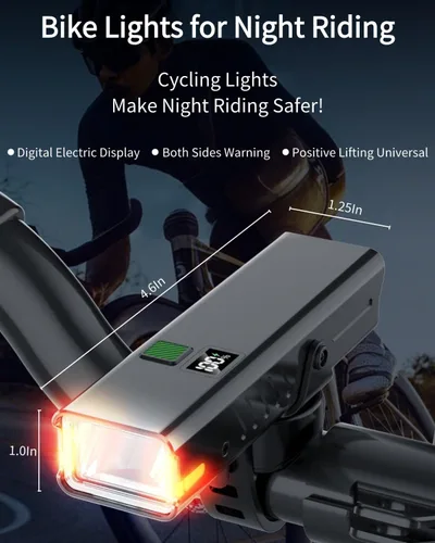 Vista 2 de Luces de bicicleta de 600 lúmenes. Faro de bicicleta recargable por USB. Faro de bicicleta de aleación de aluminio impermeable IPX6 para bicicletas