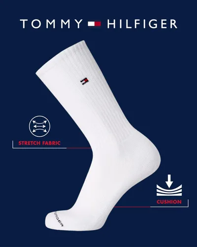 Vista 2 de Tommy Hilfiger Calcetines deportivos para hombre, calcetines acolchados (paquete de 5)