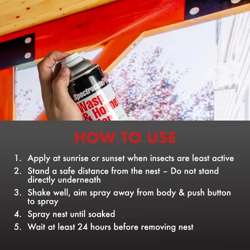 Vista 7 de Spectracide PRO - Asesino de avispas y avispones (Aerosol) (18 onzas), paquete de 1, lata blanca