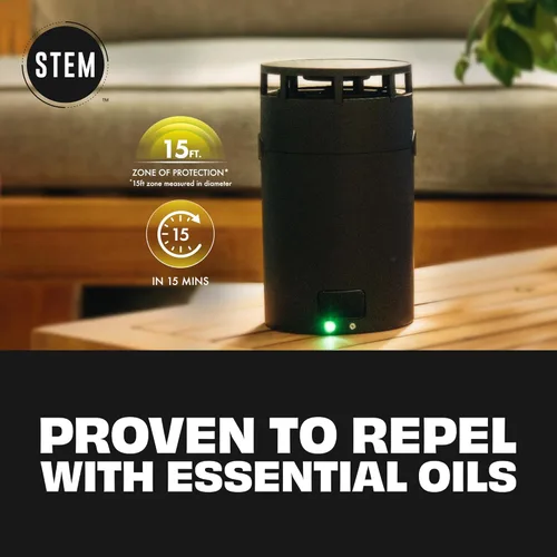 Vista 2 de STEM Zone - Dispositivo repelente de mosquitos, protección contra insectos al aire libre fácil de usar con aceites esenciales probados, seguro