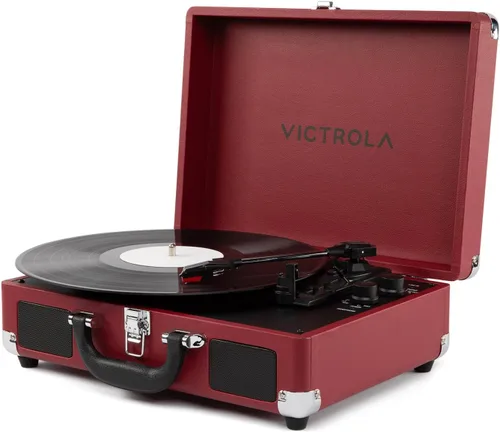 Vista 17 de Victrola Journey II (modelo 2025) - Reproductor de discos de maleta con Bluetooth - Altavoces estéreo integrados con graves mejorados, tocadiscos