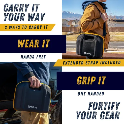 Vista 7 de Funda rígida, bolsa de almacenamiento acolchada de ajuste personalizado con cremalleras YKK, carcasa de ajuste perfecto y correa ancha