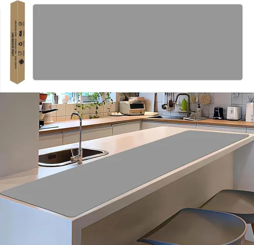 Vista 41 de Alfombrillas de silicona extra gruesas de 2MM para encimera de cocina (47.2"x23.6"x0.08"), alfombrilla resistente al calor más grande para isla