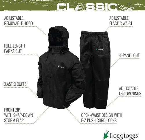 Vista 2 de FROGG TOGGS - Traje impermeable clásico, para días lluviosos, transpirable, para hombre, para todo tipo de deportes