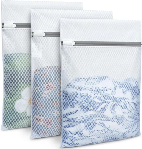 Vista 11 de BAGAIL Bolsas de lavandería de malla para ropa interior íntima y delicada, juego de 7 piezas (1XL, 2L, 2M, 2 bolsas para sujetadores)