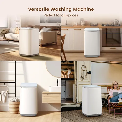 Vista 12 de HAVA Lavadora portátil, 0.8 pies cúbicos de capacidad, mini lavadora y secadora giratoria, totalmente automática con 8 programas de lavado, opciones