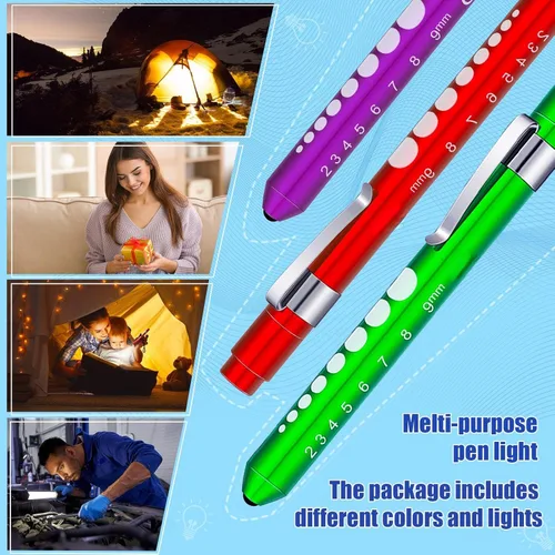 Vista 3 de Nuanchu 6 lámparas de pluma para enfermera, luz LED reutilizable con calibre de pupila, enfermeras, alfiler de luz para antorcha, estudiantes