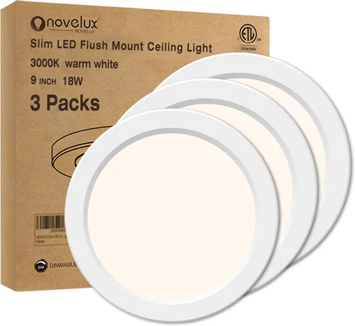 Vista 33 de Lámpara de techo de montaje empotrado de 5.4 pulgadas regulable con ETL CERT, luces LED blancas de 5000 K, lámpara de techo redonda ultrafina