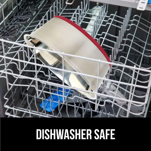 Vista 9 de GORILLA GRIP Juego de 2 cuencos para perros, con capacidad para 8 tazas (64 onzas líquidas), cuenco de metal resistente para alimentos y agua