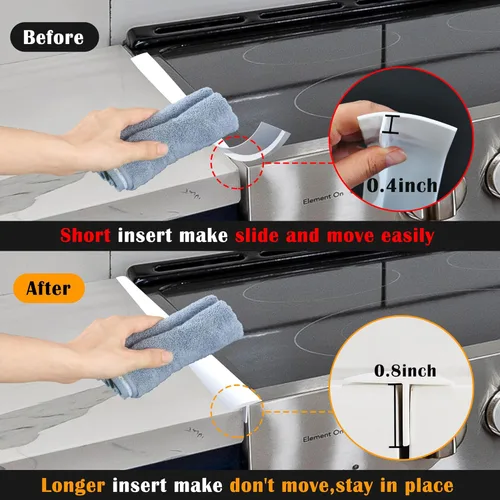 Vista 66 de KindGa Fundas para huecos de estufa, relleno de silicona para encimera, 30 pulgadas, se puede cortar a cualquier tamaño para un espacio de 0.2 a 1