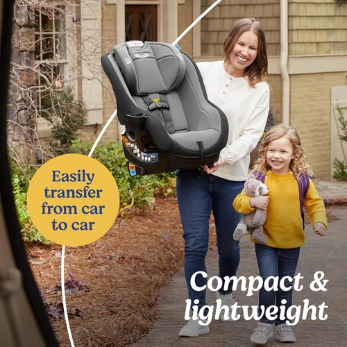 Vista 4 de Asiento de coche convertible Graco Contender Slim, West Point, asiento de viaje ligero con diseño compacto y que ahorra espacio, orientado hacia