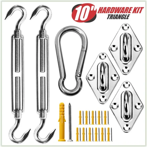 Vista 6 de ColourTree Kit de herramientas de cables de alambre de 36 pies (12 pies x 3) para toldo triangular para toldos de vela, revestimiento de PVC, metal