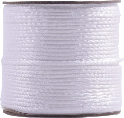 Vista 50 de KONMAY - Cuerda de nailon satinado de seda, 45.72 metros, 0.8mm cola de rata, para nudos chinos, Kumihimo, abalorios, macramé, joyería, Verde manzana