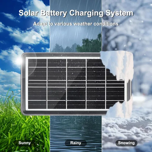 Vista 6 de Panel solar de 6 V 5 W con batería de litio recargable de 2400 mAh incorporada y luz LED, kit de cargador de batería solar con salida USB de 5 V
