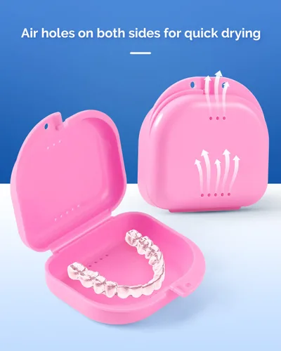 Vista 3 de JMU Estuche de retención con orificios de ventilación, estuche de almacenamiento de ortodoncia, caja de viaje para alineador y protector bucal