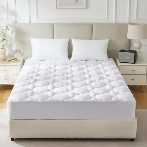 Vista 8 de CozyLux Cubrecolchón tamaño individual – Cubrecolchón de algodón individual – Se adapta a colchones de hasta 8 a 21 pulgadas de grosor, funda