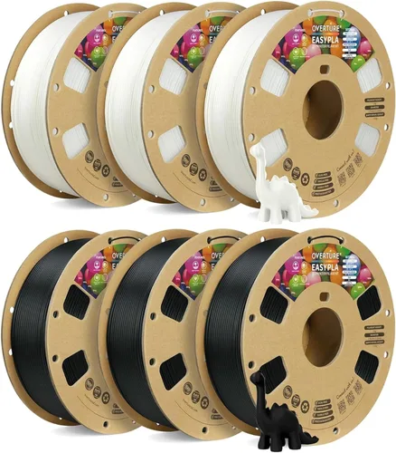 Vista 25 de OVERTURE - Filamento de ácido poliláctico (Easy PLA) para impresora 3D de 1.75 mm, bobina de cartón de 2.2 libras, precisión dimensional +/- 0.02