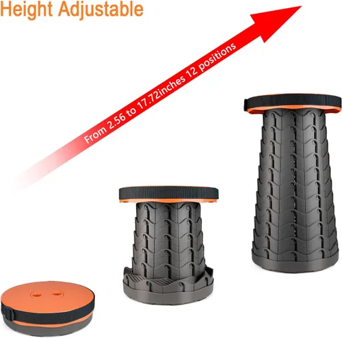 Vista 4 de Boreeman Taburete plegable mejorado, ligero pero más resistente, con capacidad de carga, 400 libras, taburete plegable portátil para camping, pesca