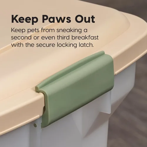 Vista 8 de IRIS USA Contenedor Hermético de Almacenamiento de Alimentos para Mascotas WeatherPro de 22 Libras / 28 Cuartos de Galón con Ruedas Removibles, Para