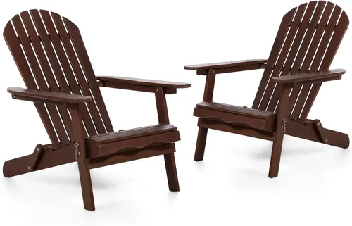 Vista 9 de Elk - Silla Adirondack de madera de eucalipto para patio al aire libre de 34 pulgadas de ancho para patio al aire libre, terraza, playa, jardín