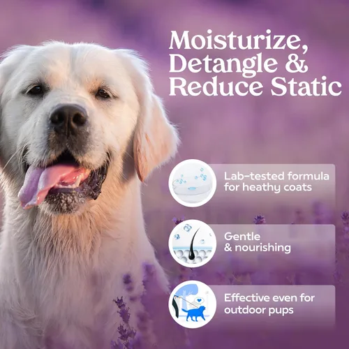 Vista 3 de PAWFUME - Spray de aseo para perros (lavanda) + champú y acondicionador para perros (lavanda real) + limpiador de oídos para perros