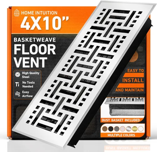 Vista 15 de Cubiertas de ventilación de piso 2X10 con registro de malla, trampa, calor y aire, registro de piso metálico transitable para conducto HVAC