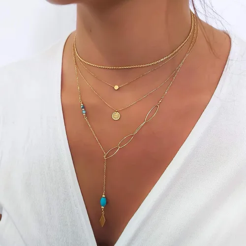 Vista 4 de Annika Bella Collar de cuentas pequeñas, collar de 14 pulgadas, gargantilla de cadena ajustable, gargantilla con dije de lunares, joyería de plata