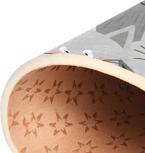 Vista 7 de ALAZA Alfombra gris hipster de gato para sala de estar, dormitorio, 4 pies x 5 pies 3 pulgadas