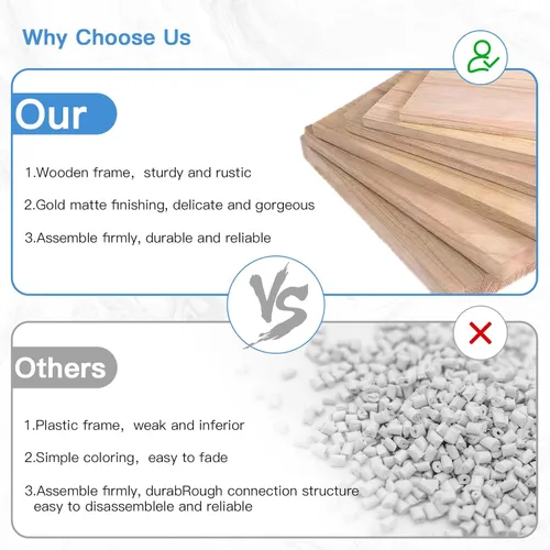 Vista 5 de 3 espejos redondos dorados para decoración de pared, espejos de pared de madera para decoración del hogar (dorado)