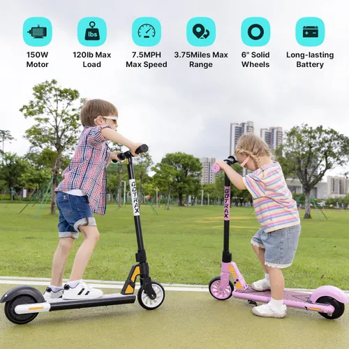 Vista 3 de Gotrax GKS Mini Electric Scooter for Kids 6-12, Max 3.75 Miles & 7.5 Mph by 150W Motor, 6'' Wheel, Thumb Control Easy to Ride & Assemble