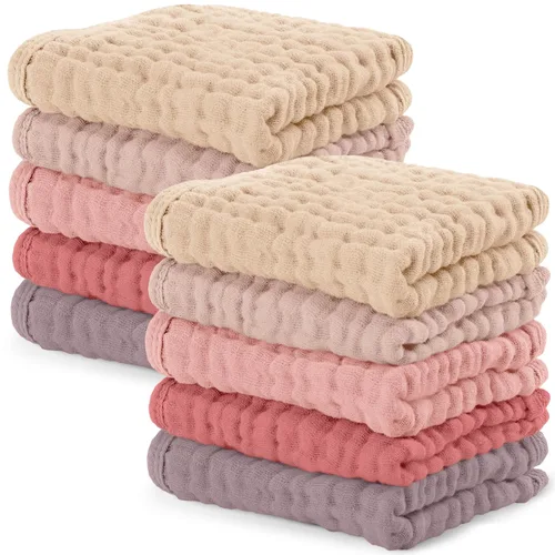 Vista 31 de Comfy Cubs - Paquete de 6 paños de muselina para eructos, 20 x 10 pulgadas, grandes, de 6 capas, 100 % algodón ultra absorbente para babeo