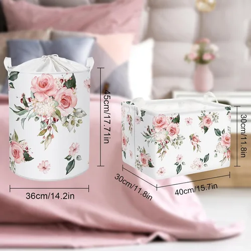 Vista 7 de Clastyle Cesta de almacenamiento plegable para niños, 36 L, rosa rosa