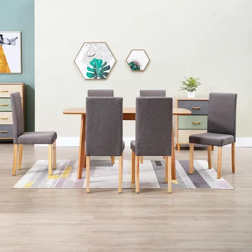 Vista 25 de Set of 2 Black Fabric Dining Chairs with Rubber Wood Frame, Traditional Design Comfortable Sturdy for Kitchen Dining Room Furniture