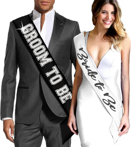 Vista 2 de Bachelorette Party Sashes Black - BRIDAL GRADE SATIN Bride to Be Sash - Funny Lingerie Shower Gifts