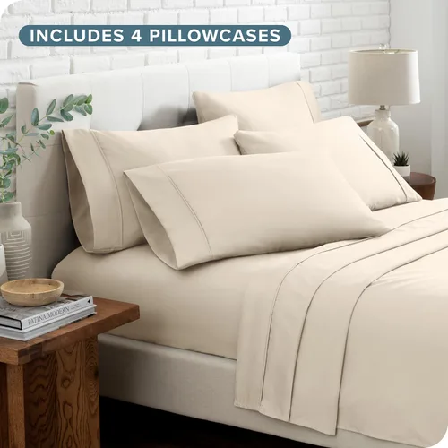 Vista 5 de Bare Home Hotel Luxury - Juego de sábanas Full XL, extra suave, 6 piezas, bolsillos profundos, fácil ajuste, fresco y transpirable, resistente a