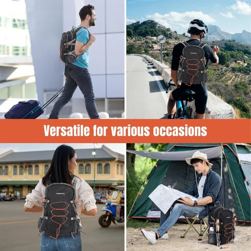 Vista 7 de TREKOLOGY Mochila ligera impermeable de 30L – Mochila plegable y duradera para hombres y mujeres con correa para el pecho y múltiples compartimentos