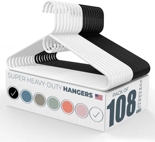 Vista 70 de Neaties Paquete de 6 perchas para ropa súper resistentes, fabricadas en los Estados Unidos, capacidad de 10 libras, perchas de plástico grueso
